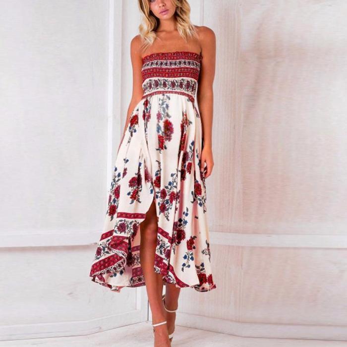 Maternity Printed Colour Off-Shoulder Sleeveless Dress