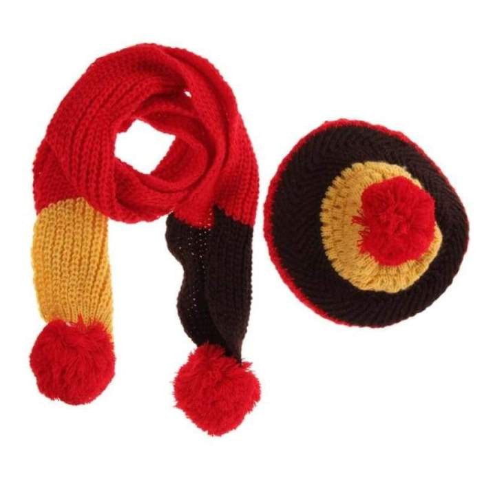 Children Winter Warm Knitted Wool Scarf Hat Set