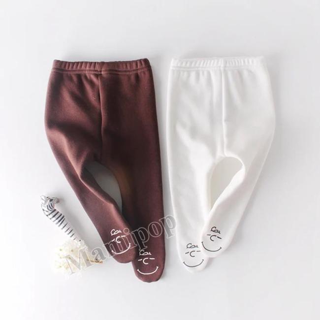 Autumn and Winter Clothes Baby Cute Head Plus Velvet Bottom Pantyhose