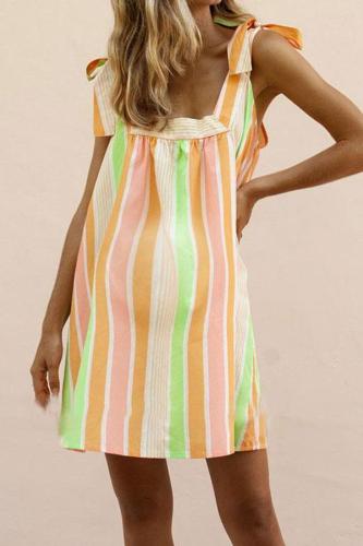 Maternity Candy-Colored Sleeveless Print Dress