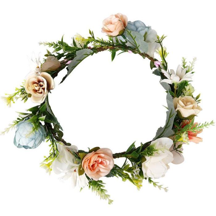 Brisk handmade artificial flower bride headwear wreath