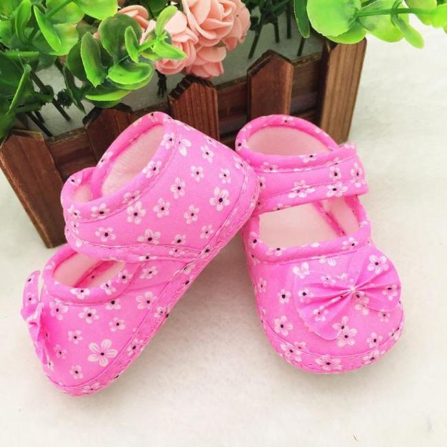 Newborn Shoes Kids Baby Bowknot Printing Newborn Cloth Shoes Baby Girl Boy Comfortable Cotton Small Toddler Shoes