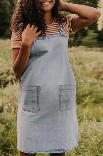 Maternity Denim Strap Skirt