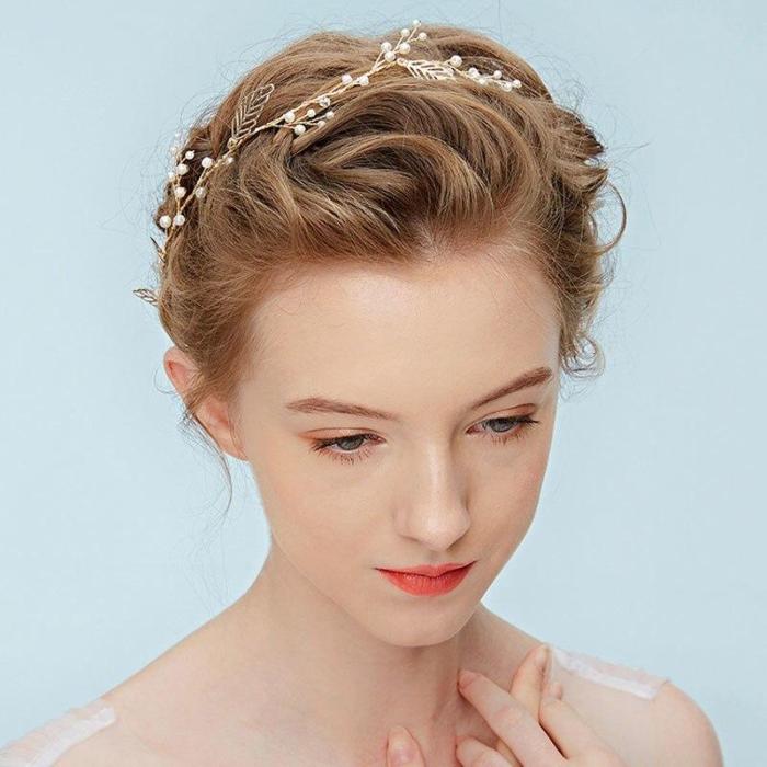Gold Leaves Hair Vine Bridal Headband Wedding Photography Hair Accessories