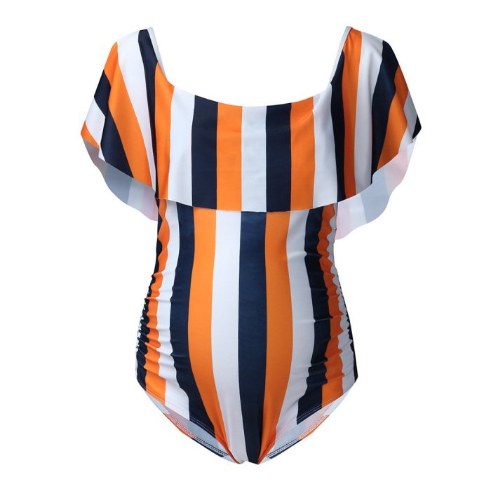2020 New One Piece Pregnant Women's Printed Large Flash Sexy Swimsuit