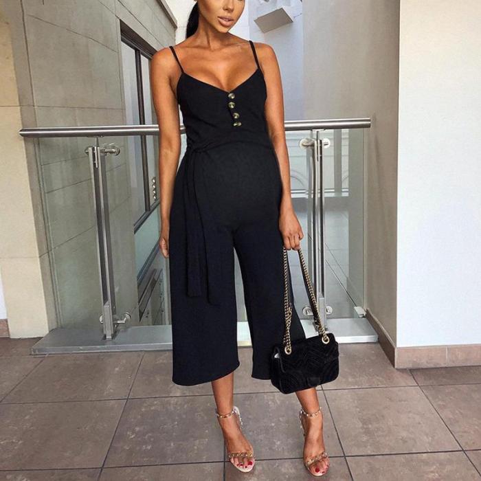 Maternity Sexy Halter Sling Jumpsuit