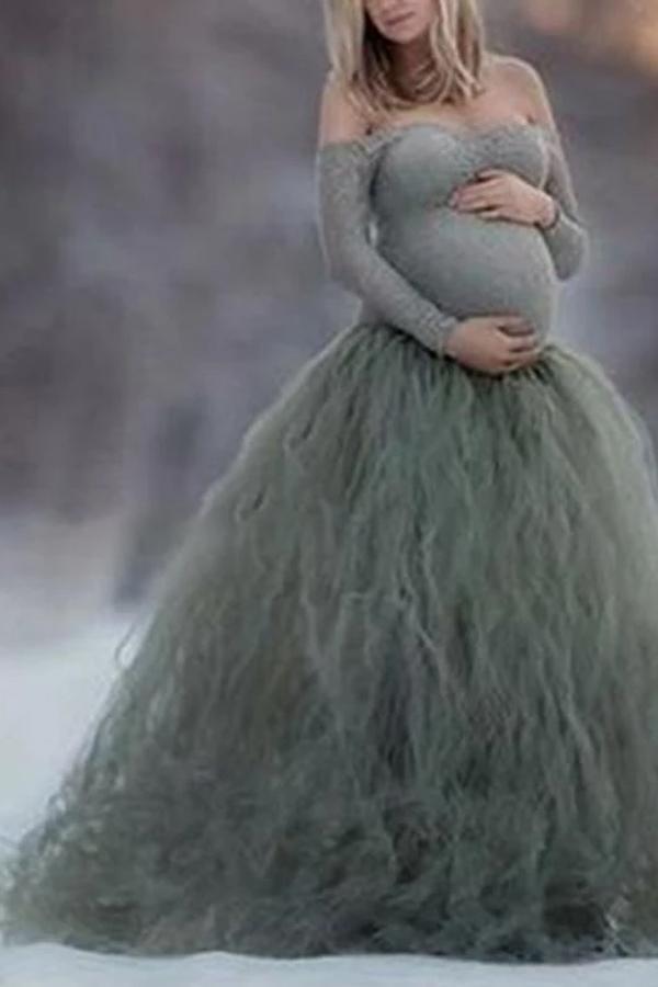 Maternity Novel Pure Color Tube top Dress