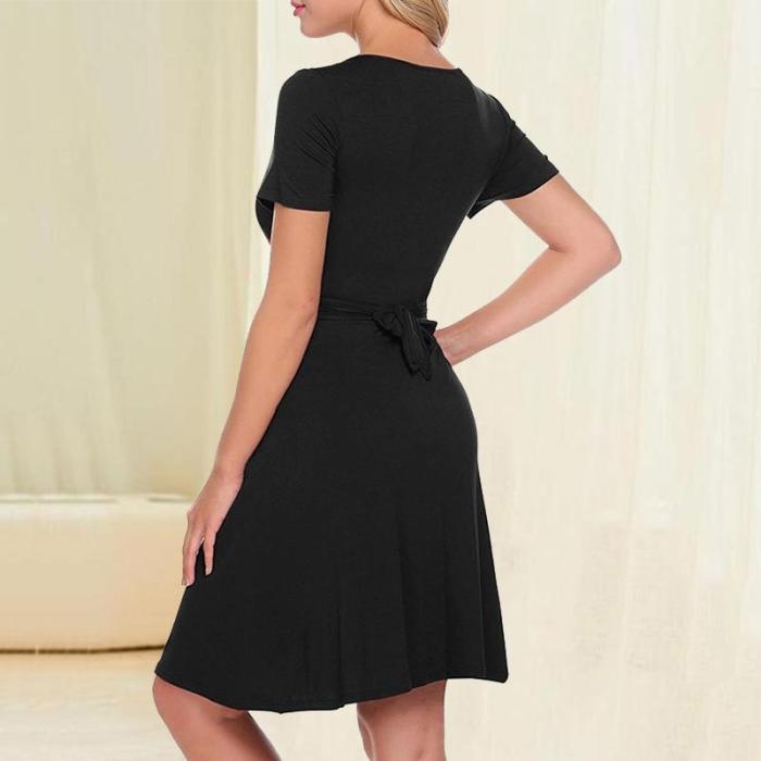 Maternity Casual Round Collar Lactation Skirt
