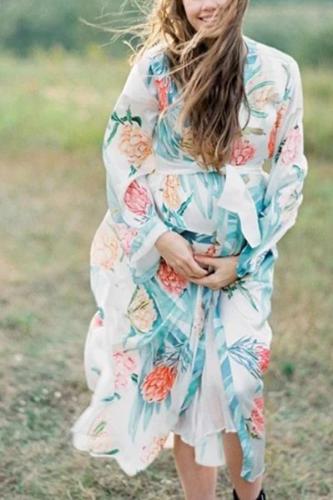 Maternity Casual Printed V Neck Dress