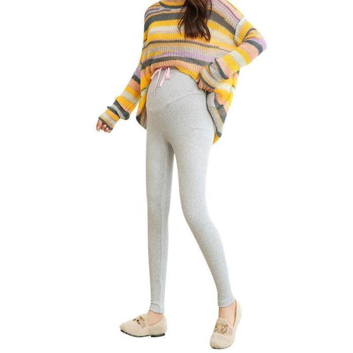 Maternity Fashion Solid Color High Waist Knit Leggings