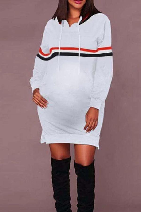 Maternity Hooded Long Slit Sweater