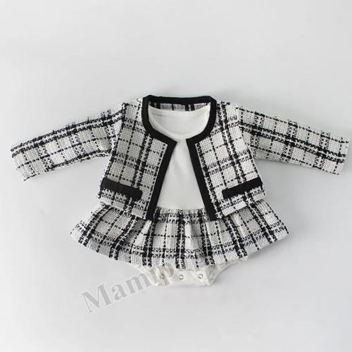 2020 Spring Baby Girl Two Piece Coat  and Dress Set