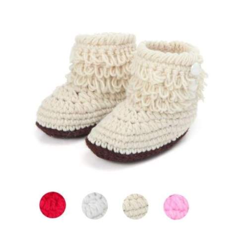 Amazing Baby Girls Crochet Handmade Knit High-top Tall Boots Shoes (4 Colors)