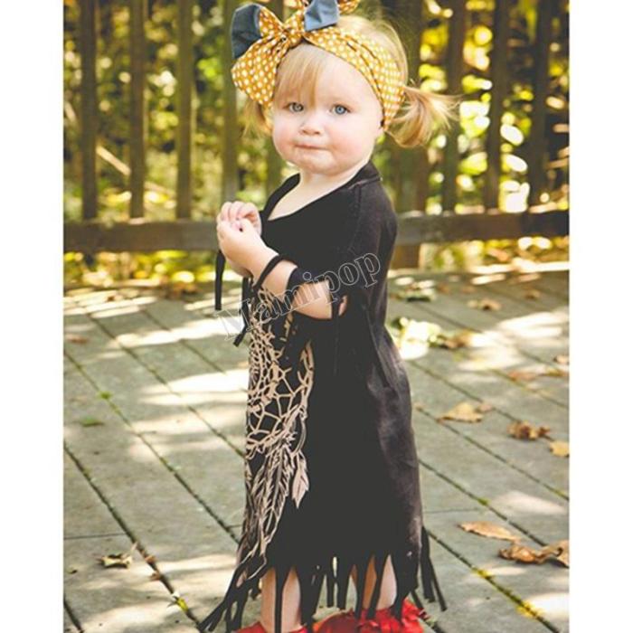 New Girls Dresses Summer Printed Tassel Matching Mother Daughter Dress Plus Size Lady Toddler Family Clothing
