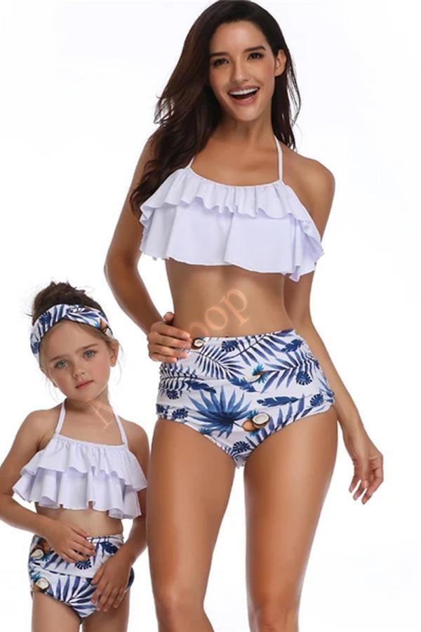 2020 Swimwear Printed High Waisted Bikini Parent-child -Swimwear