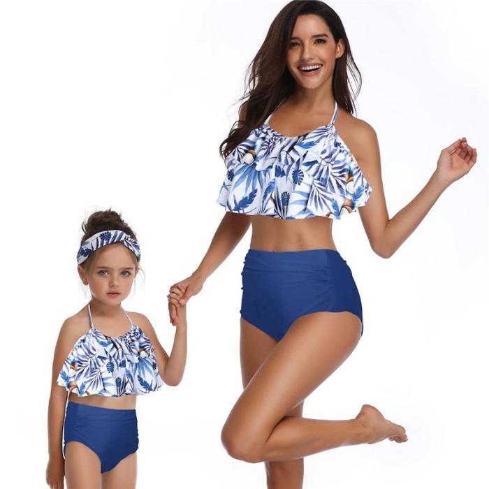 2020 Swimwear Printed High Waisted Bikini Parent-child -Swimwear