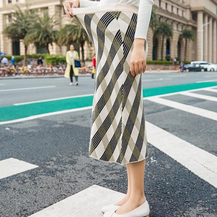 Maternity Retro Striped Printed A Line Skirt