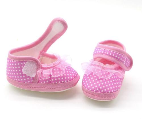 Baby Unisex Shoes 3Color Newborn Baby Dot Lace Girls Soft Sole Prewalker Warm Casual Flats Shoes