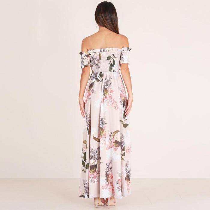 Maternity Printed Off The Shoulder Maxi Dress
