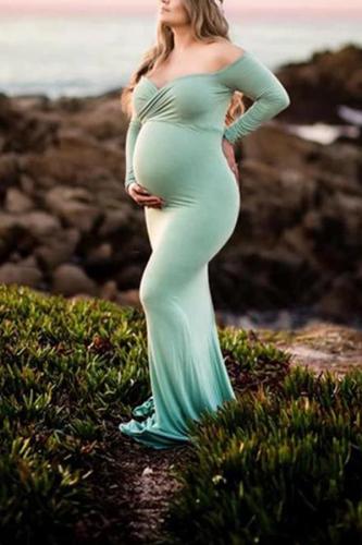 Maternity Sexy Solid Color Dress