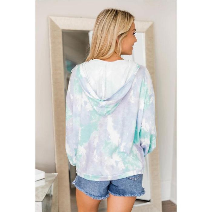 New zipper tie-dye Pullover Sweater Autumn and Winter