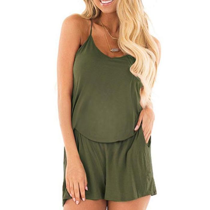 Maternity Casual Sling Backless Pure Color Jumpsuits