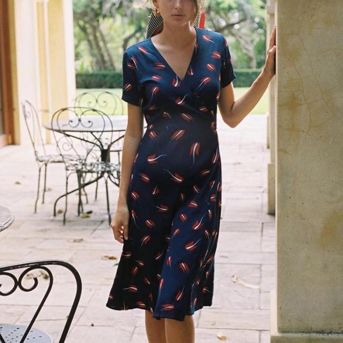 Maternity Vintage Slim Midi Dress