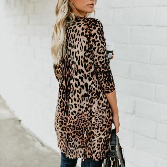 Maternity Leopard Print Long Sleeve Cardigan