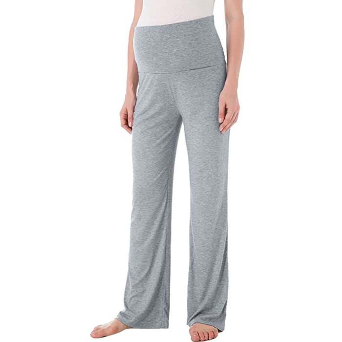 Women's Maternity Wide Straight Lounge Pants Stretch Pregnancy Trousers
