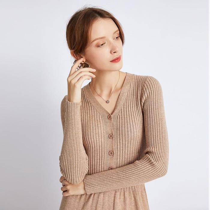Mid-long Knitted Dress Autumn and Winter New Sweater