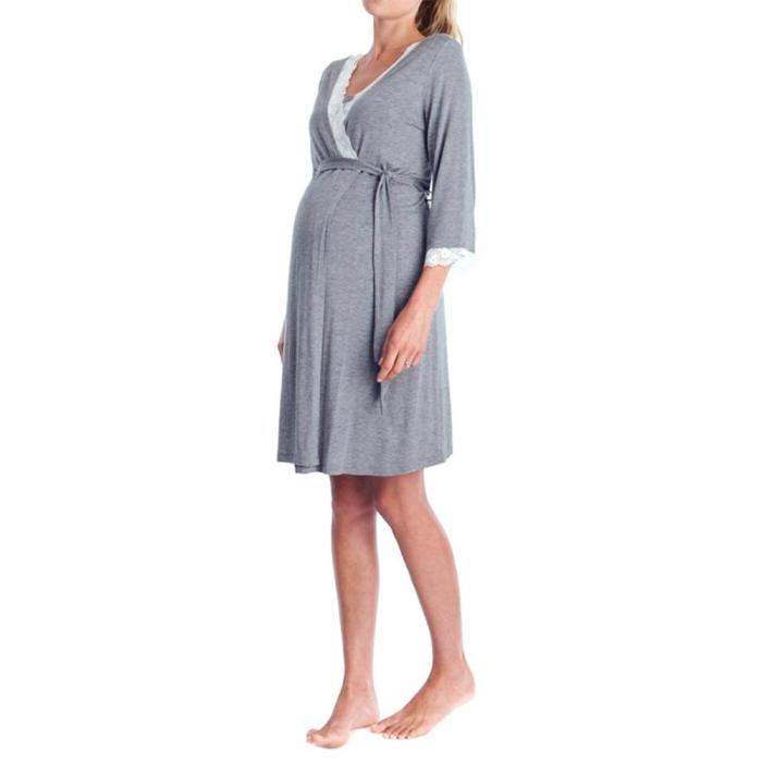 Maternity Pajamas Night-Rob Dress Robe Femme Enceinte