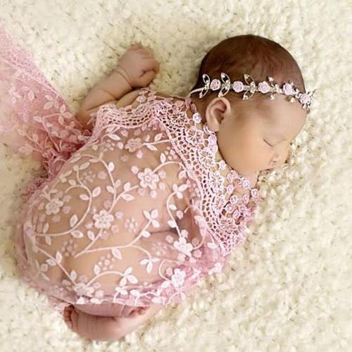 New born lace towel with headband fashion Photography Bbay Blanks