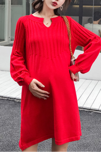 Maternity Casual Long Sleeve Dress