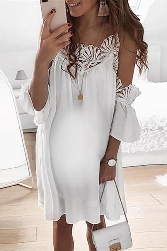 Maternity Sexy Women's Off-The-Shoulder Lace Dress