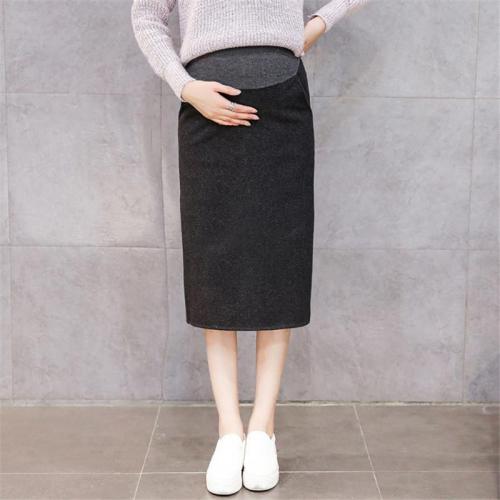 Maternity Casual Pure Color Slit Skirt
