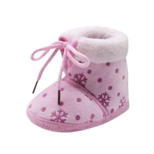 Warm Baby Toddler Winter Booties Snow Print Soft Sole