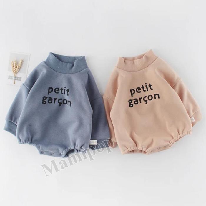 Winter Baby Turtleneck Collar Baby's Clothes Letter Printed Romper