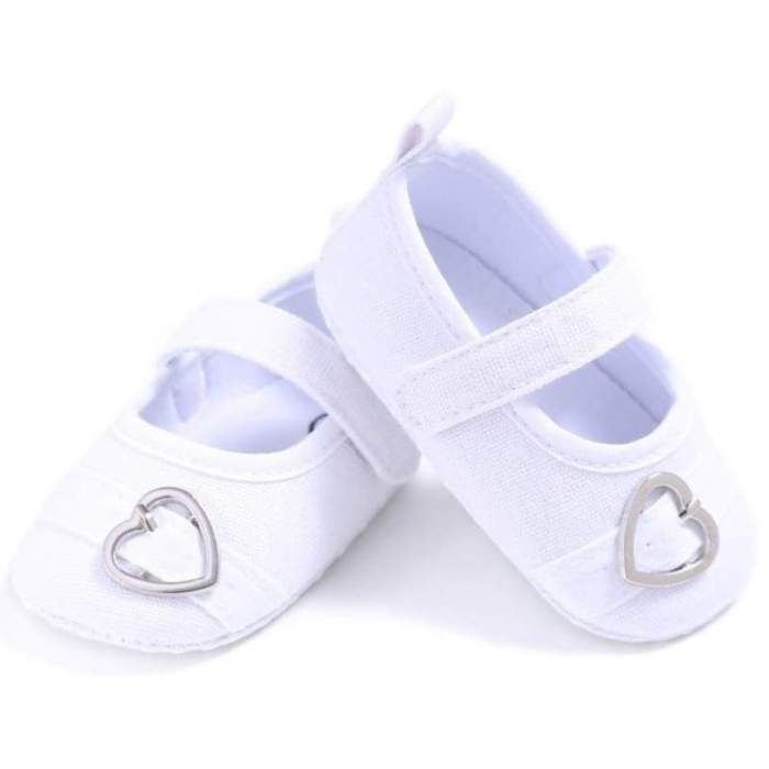 Baby Girls First Walkers Sweet Solid Color Heart Pattern Princess Anti-slip Shoes