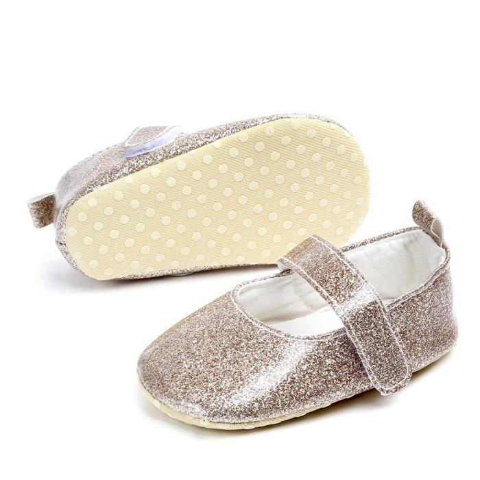 Cute Baby Girls Shoes Newborn Baby Bling Casual First Walker Shoes Toddler Hook & Loop PU Shoes