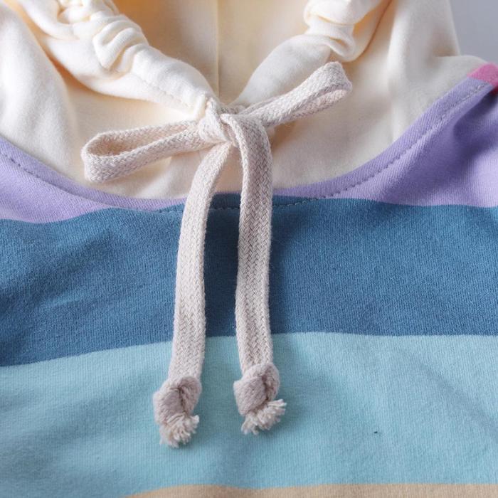 New Fall 2020 Rainbow Long Sleeve Hooded Bodysuit for Boys and Girls