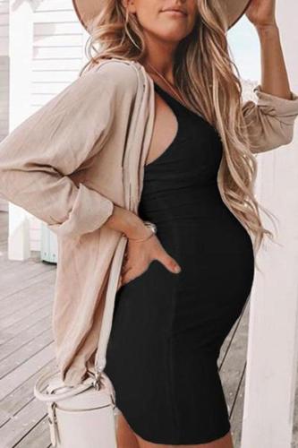 Must Have Solid Color Maternity Casual  Bodycon Dress