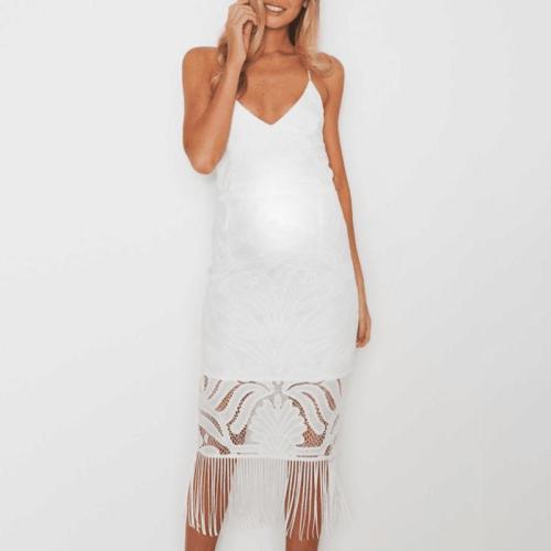 Maternity Lace Solid Color Cami Dress