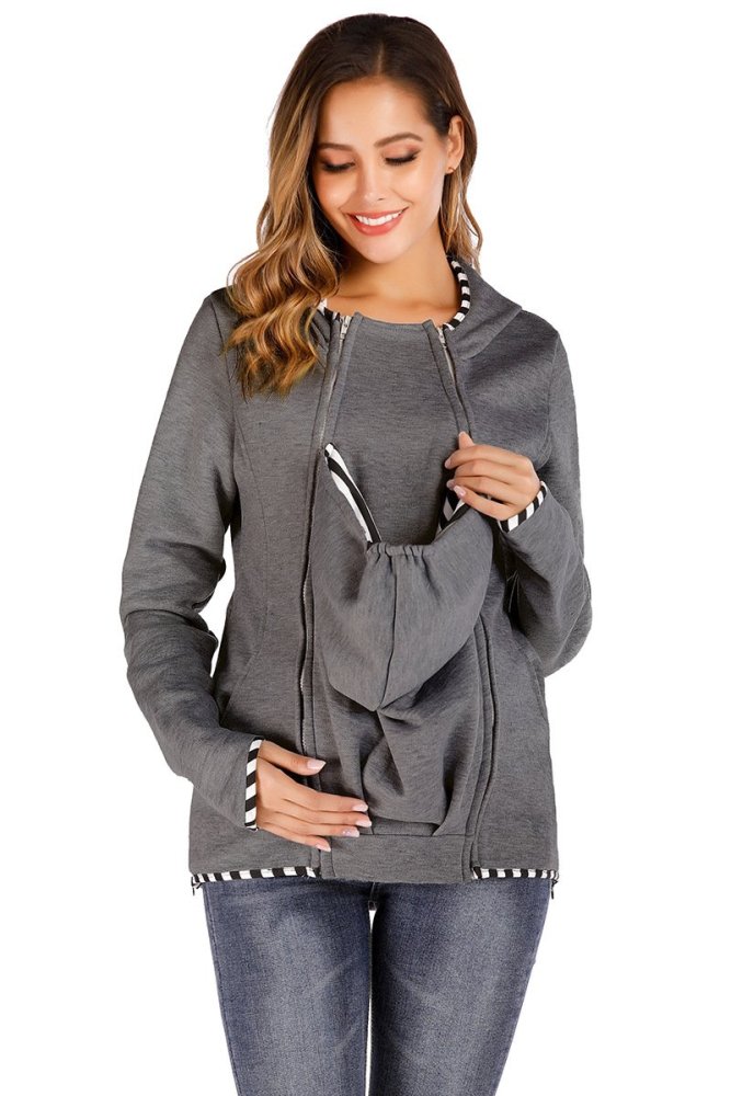 Women's Outerwear inclined zipper sweater women's thickened Hoodie in autumn and winter
