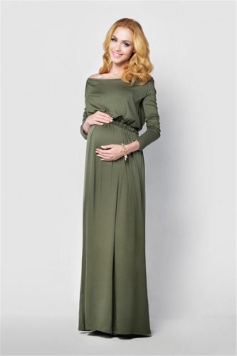 New Pregnancy Off-the- Shoulder High Elastic  Dress