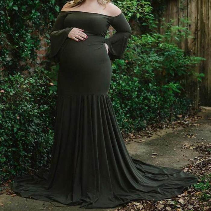 Ruffled Sleeves And Trailing Dresses Maternity