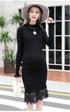 Long Sleeve Solid Color Sweater Dress
