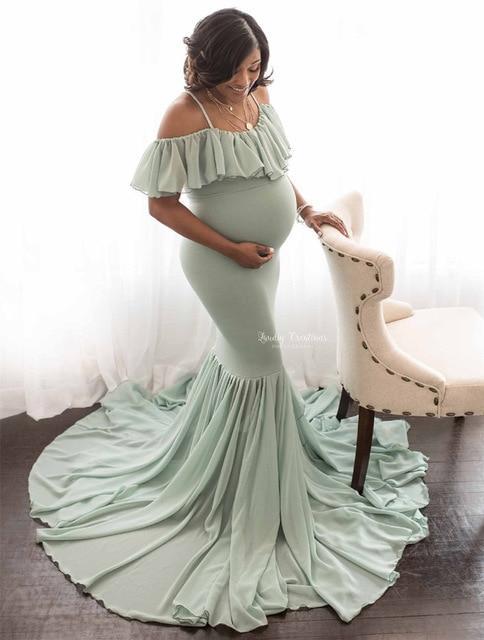 Mermaid Maternity Dresses For  Photoshoot Gowns