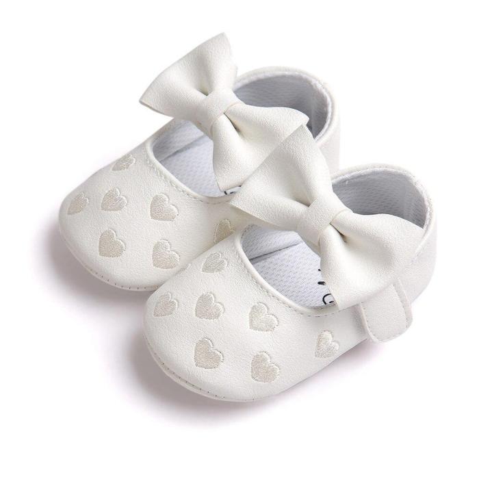 Baby Girl Bowknot PU Leater Shoes Sneaker Anti-slip  Soft Sole Sneakers First Walker