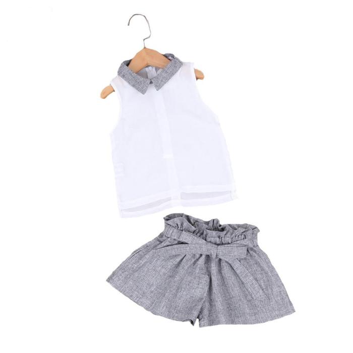 2020 Summer Children's Wear Children's Set Girl Sprite Vest Shorts Two-piece Set