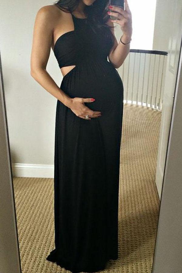Maternity Off Shoulder Full Length Dress